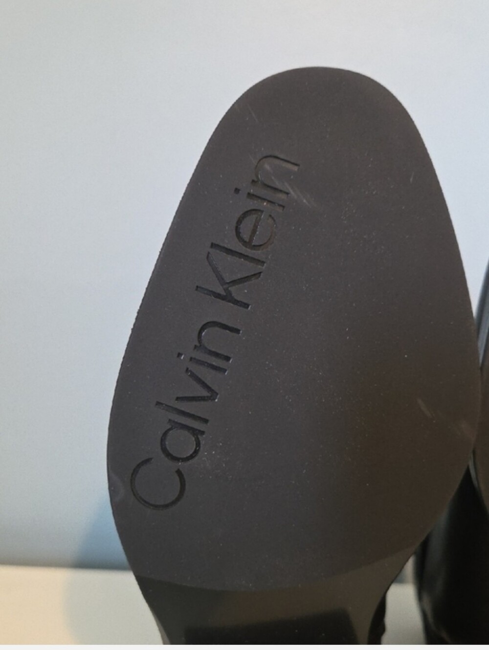 Calvin Klein Classic Black Ankle Boot with Metallic Heel Accent Size 7 - Picture 6 of 11